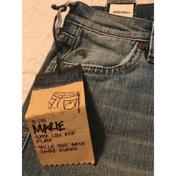 Mavi Women's Jeans Marie Super Low Flare Stretch Distressed Size 25 X 31 NWT - Picture 4 of 10
